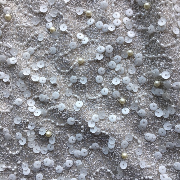 NWT ADRIANNA PAPELL Long Sleeve Pearl Beaded Dress with Slit - Picture 11 of 11